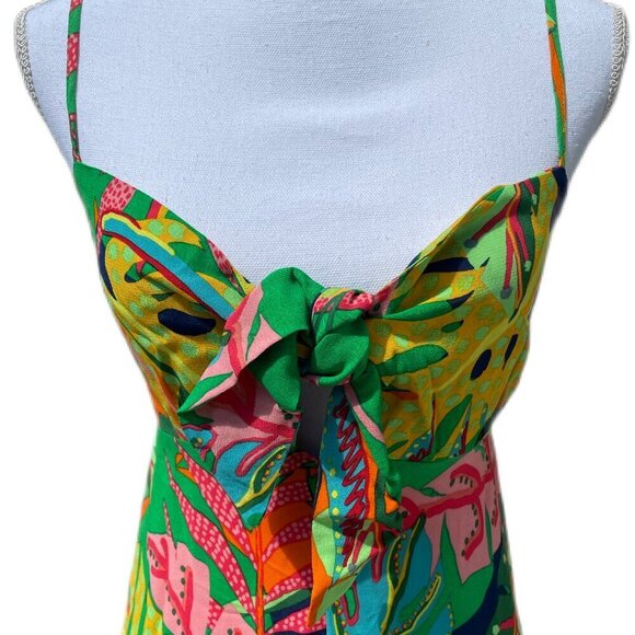 Olivaceous Floral Maxi Dress With Slit - Picture 10 of 12